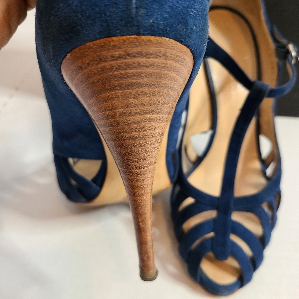 Giuseppe Zanotti Blue Suede Heels - Picture 11 of 15